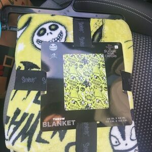 Disney Nightmare Before Christmas Yellow Throw Blanket